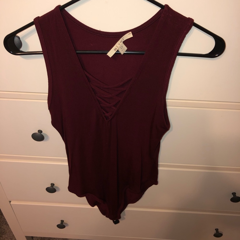 Burgundy bodysuit